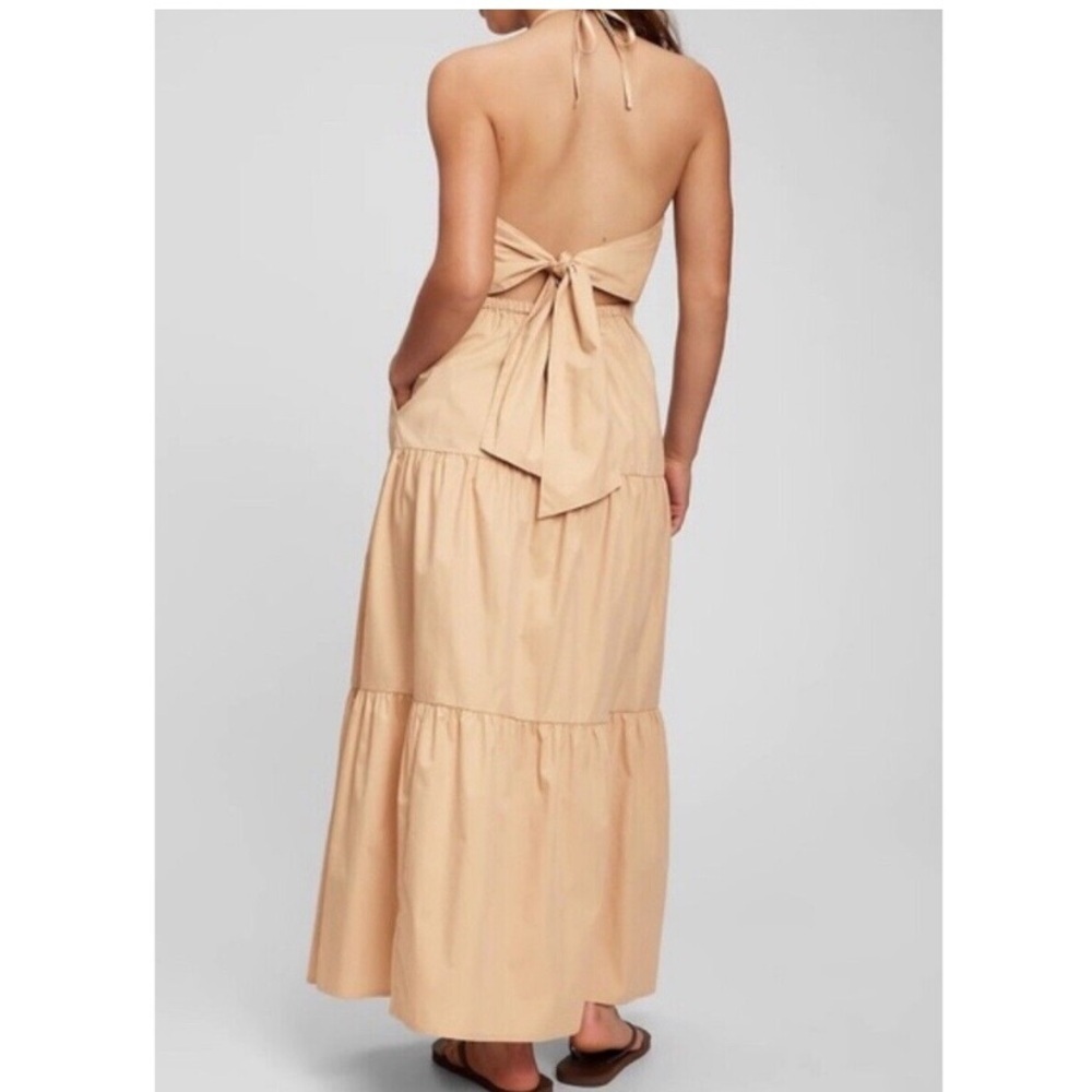 GAP Cream Tiered Ruffled Strapless Sundress
